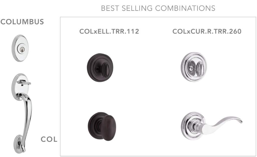 Baldwin - Reserve Collection - Sectional Handlesets - Columbus Tubular Entry Handleset with Interior Lever (Full Dummy)