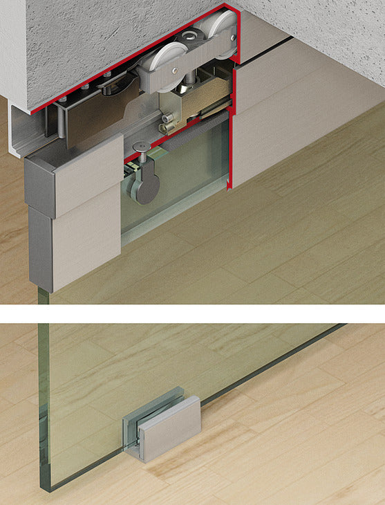 Hafele HAWA Junior 80/G Sliding Door Hardware Set (Track NOT Included)