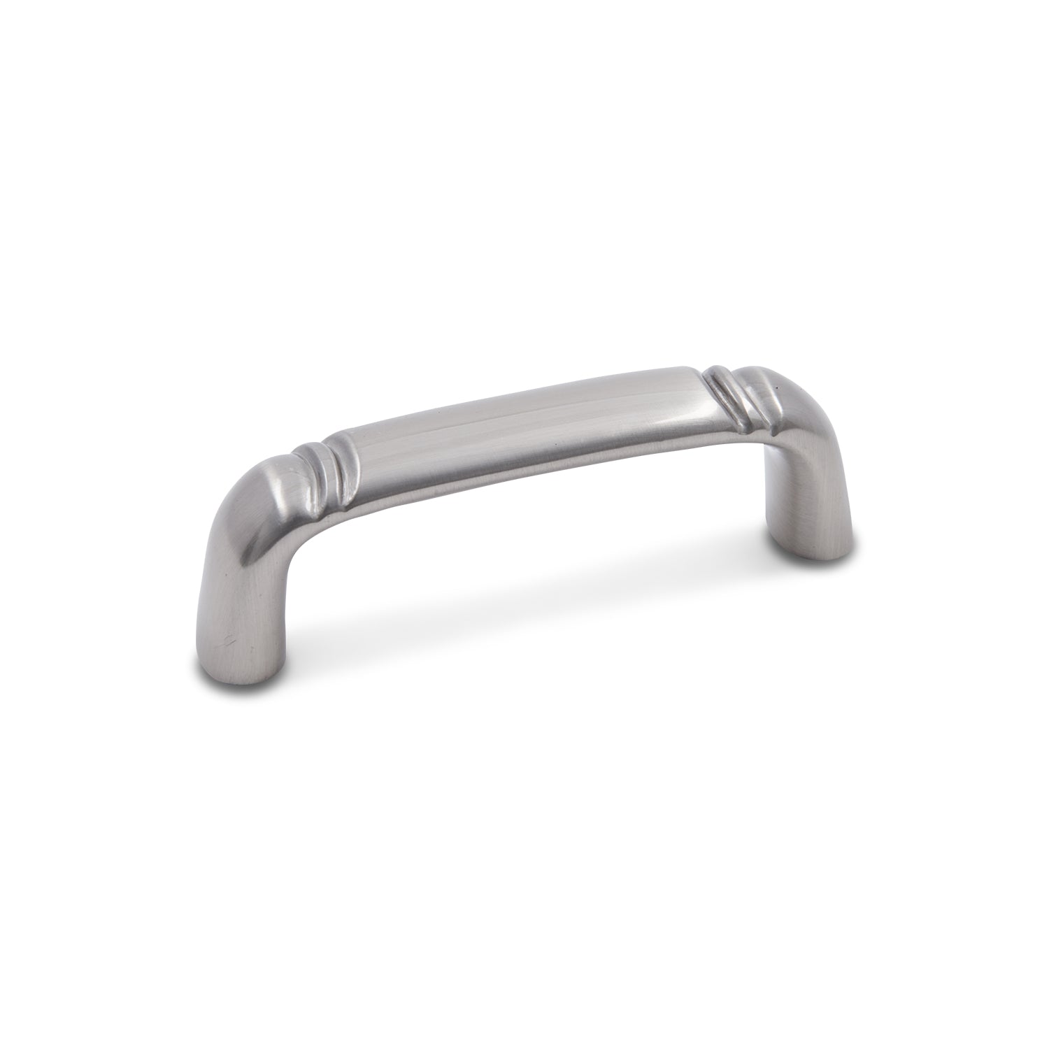RK International - Bent Rectangle - Smooth 3" Cabinet Pull with Curved Lines @ End