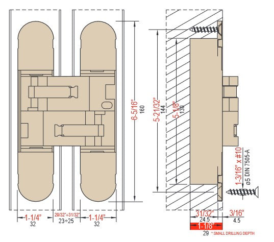 Cal-Royal CR3D62 Invisible Hinge