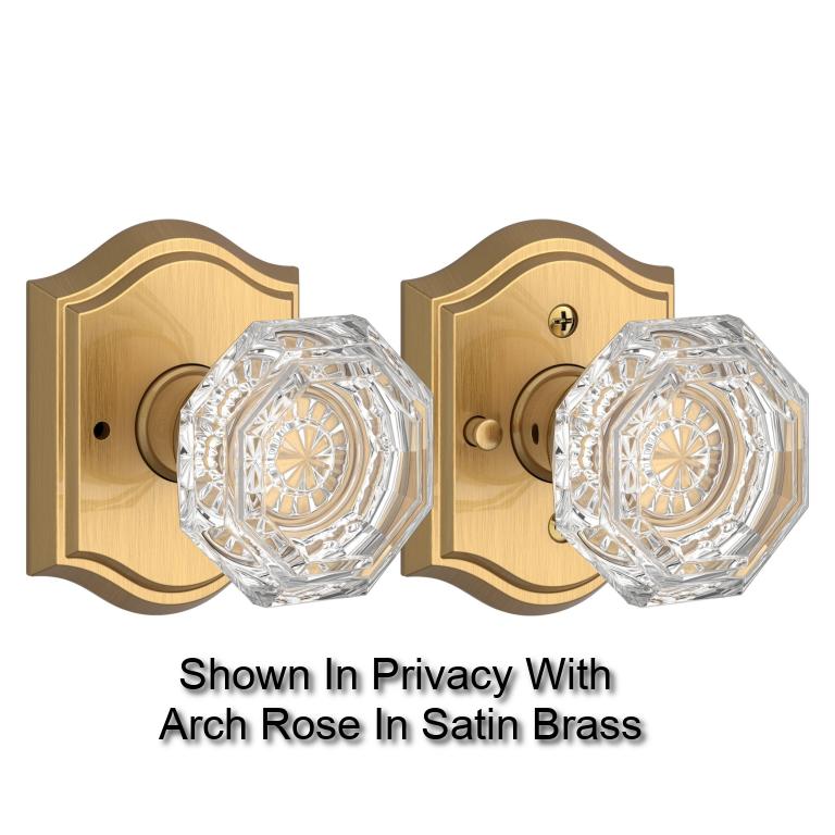 Baldwin - Reserve Collection - Knobs & Levers - Crystal (CRY) Knob Set w/ Rose