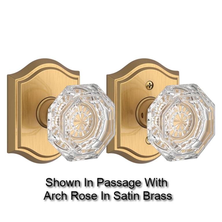 Baldwin - Reserve Collection - Knobs & Levers - Crystal (CRY) Knob Set w/ Rose