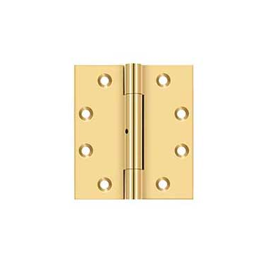 Deltana - Solid Brass Hinges - 4-1/2" x 4" NRP Wide Throw Door Hinge Square Corner (Pairs)