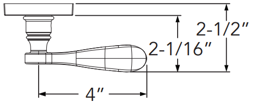 Baldwin - Reserve Collection - Interior Levers - Curve Door Lever (Full Dummy)