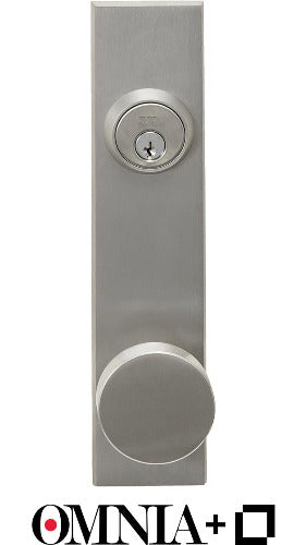 Omnia Modern Keyless Deadbolt Entrance Lever 935 Lockset with Plates powered by Level