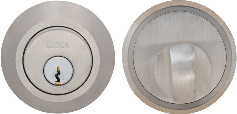 Omnia D9002 Stainless Steel Modern Auxiliary Deadbolt Kit