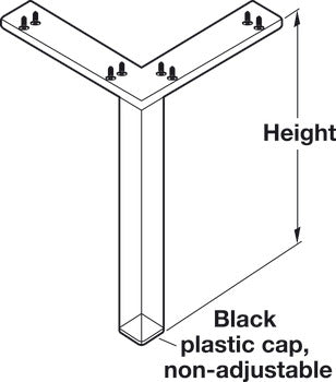 Hafele Furniture Foot Steel (Each)