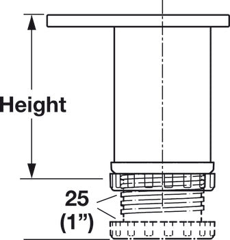 Hafele Leveler Adjustable Foot, TAG Omni Track (Per)