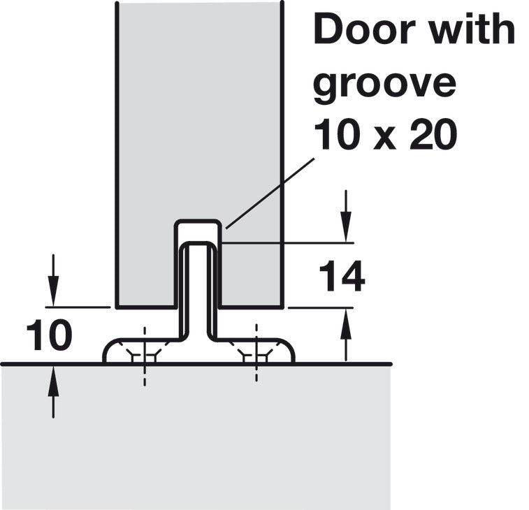 Hafele HAWA Junior 80/B (mod.) Sliding Door Hardware Set (Track NOT Included)