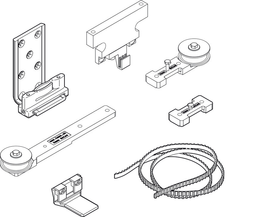 Hafele HAWA Junior Telescopic 80/2 (For 2 Doors) Sliding Door Set (Track NOT Included)