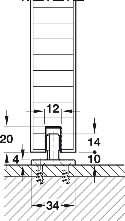 Hafele HAWA Junior 40/B Sliding Door Hardware Set (Track NOT Included)