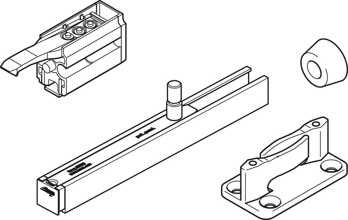 Hafele HAWA Junior 80/B (mod.) Sliding Door Hardware Set (Track NOT Included)