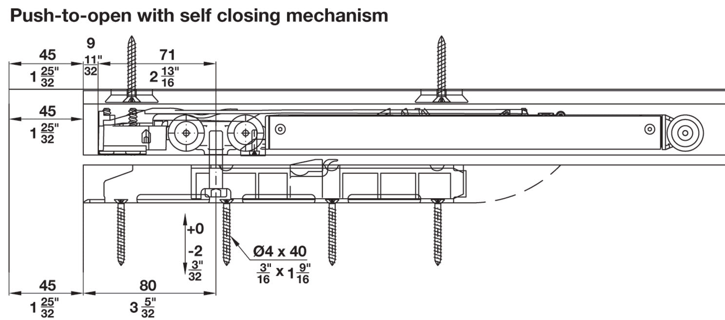 Hafele Hawa Upper Track (Pre-Drilled) for Symmetric/Telescopic/Junior