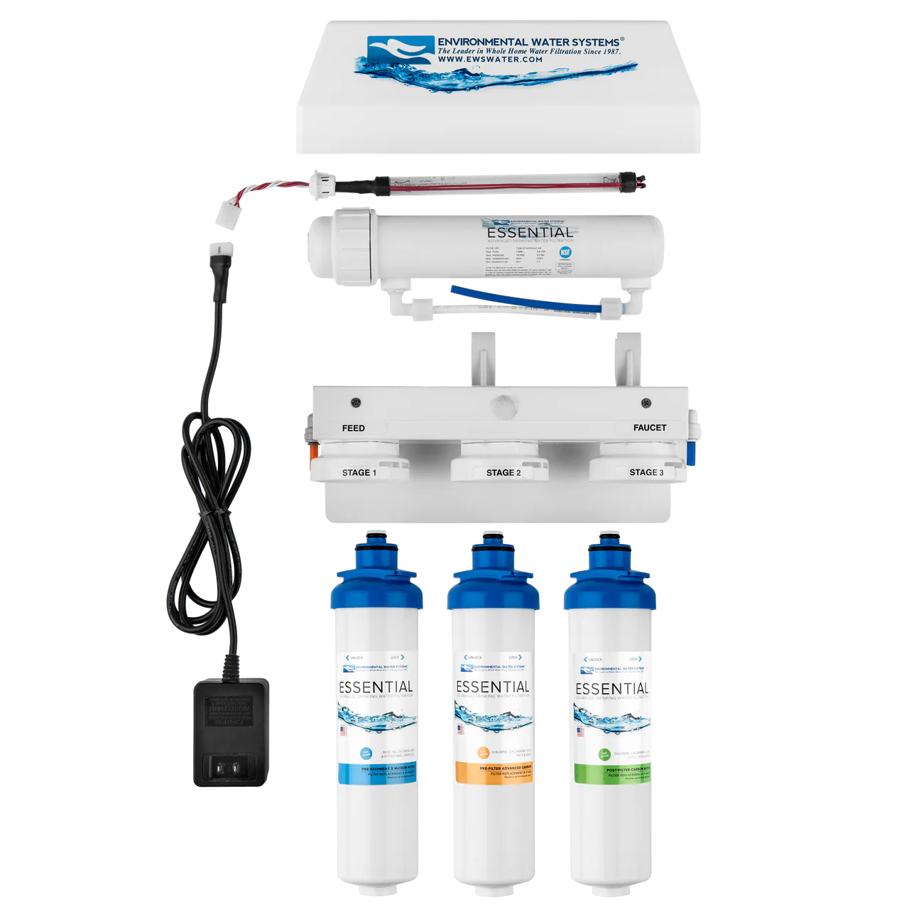 EWS - Drinking Water Systems - Essential Ultraviolet (UV) DWS 3-Stage Filtration System (w/ Dispenser)