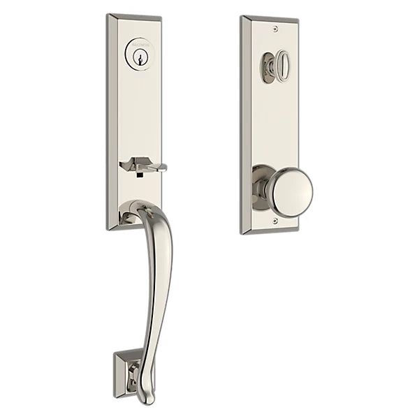 Baldwin - Reserve Collection - Tubular Entry Handlesets - Del Mar 3/4 Escutcheon Emergency Egress Handleset w/ Round Knob & Square Bevel Rose