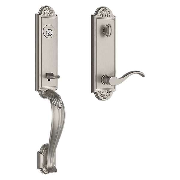 Baldwin - Reserve Collection - Tubular Entry Handlesets - Elizabeth 3/4 Escutcheon Emergency Egress Handleset w/ Curve Lever & Elizabeth Rose