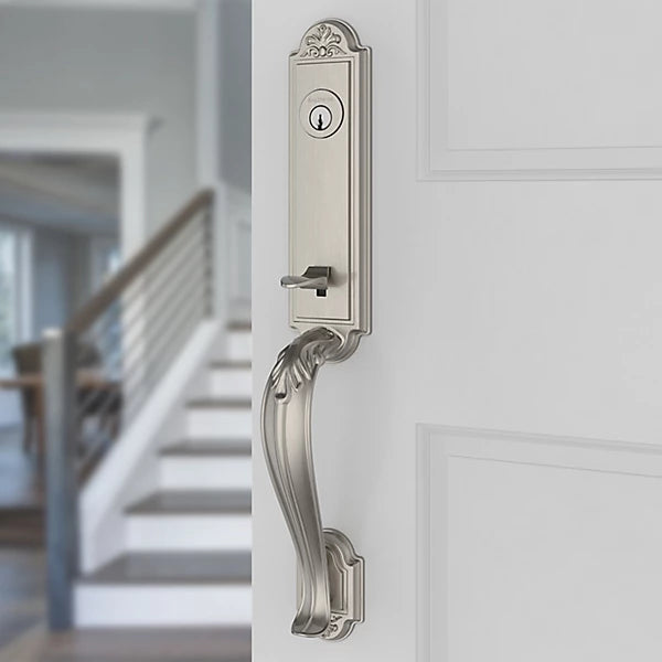 Baldwin - Reserve Collection - Tubular Entry Handlesets - Elizabeth 3/4 Escutcheon Emergency Egress Handleset w/ Curve Lever & Elizabeth Rose