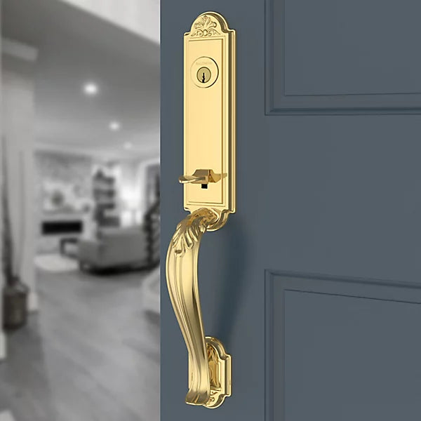 Baldwin - Reserve Collection - Tubular Entry Handlesets - Elizabeth 3/4 Escutcheon Emergency Egress Handleset w/ Ellipse Knob & Elizabeth Rose