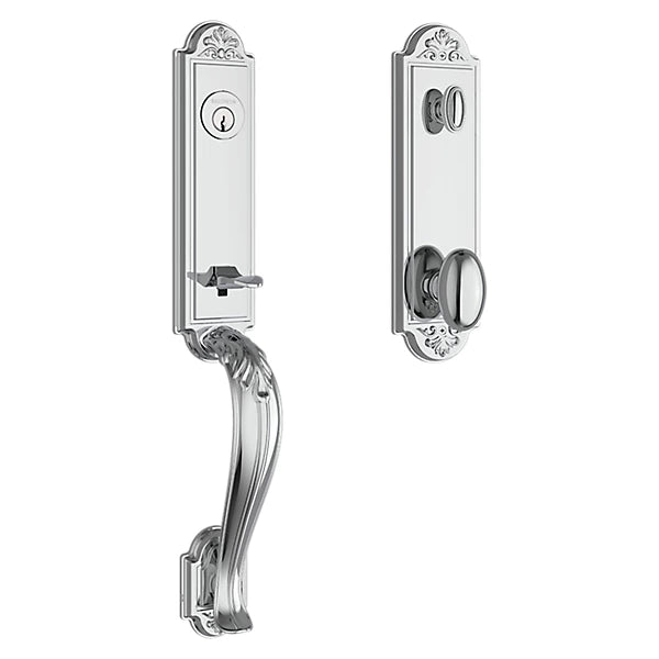 Baldwin - Reserve Collection - Tubular Entry Handlesets - Elizabeth 3/4 Escutcheon Emergency Egress Handleset w/ Ellipse Knob & Elizabeth Rose