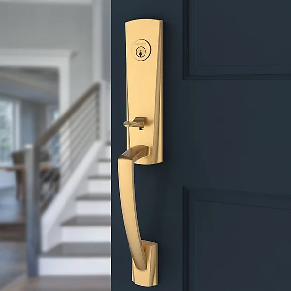 Baldwin - Reserve Collection - Tubular Entry Handlesets - Miami 3/4 Escutcheon Emergency Egress Handleset w/ Contemporary Knob & Contemporary Square Rose