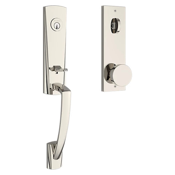 Baldwin - Reserve Collection - Tubular Entry Handlesets - Miami 3/4 Escutcheon Emergency Egress Handleset w/ Contemporary Knob & Contemporary Square Rose