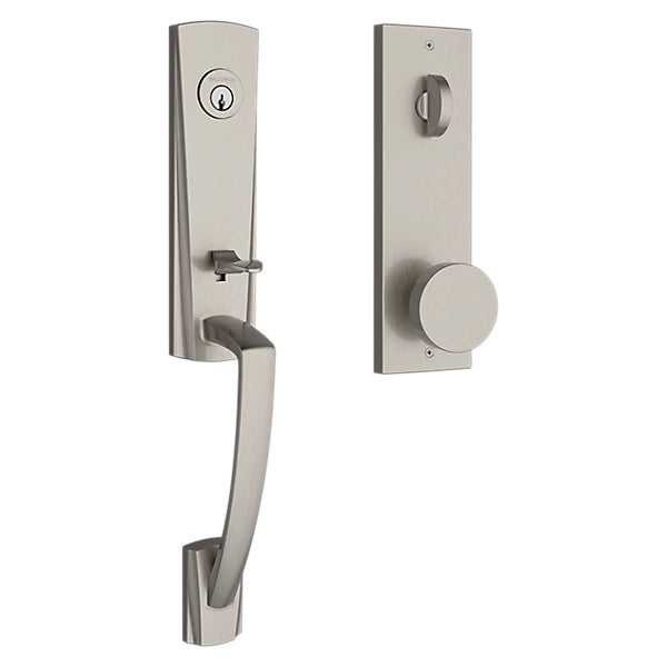 Baldwin - Reserve Collection - Tubular Entry Handlesets - Miami 3/4 Escutcheon Emergency Egress Handleset w/ Contemporary Knob & Contemporary Square Rose