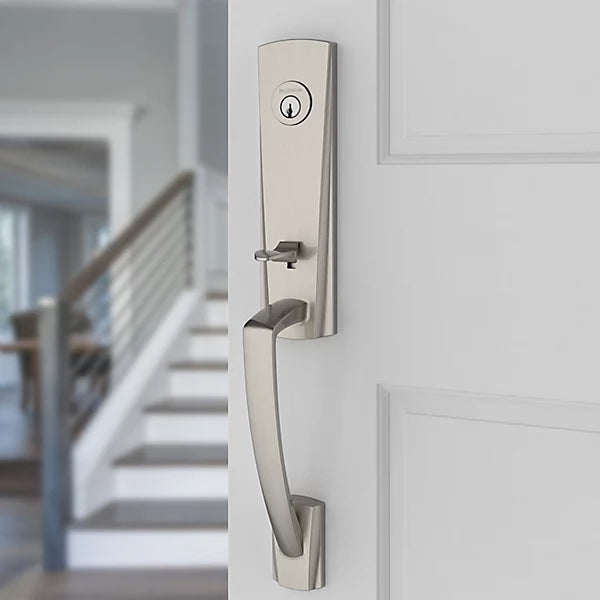 Baldwin - Reserve Collection - Tubular Entry Handlesets - Miami 3/4 Escutcheon Emergency Egress Handleset w/ Contemporary Knob & Contemporary Square Rose