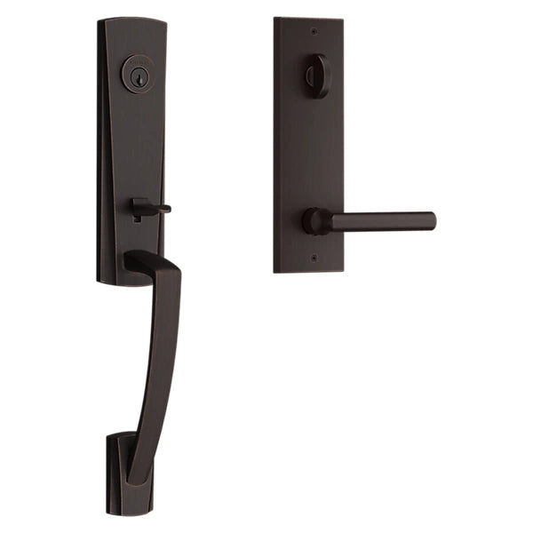 Baldwin - Reserve Collection - Tubular Entry Handlesets - Miami 3/4 Escutcheon Emergency Egress Handleset w/ Tube Lever & Contemporary Square Rose