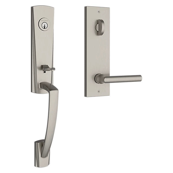 Baldwin - Reserve Collection - Tubular Entry Handlesets - Miami 3/4 Escutcheon Emergency Egress Handleset w/ Tube Lever & Contemporary Square Rose