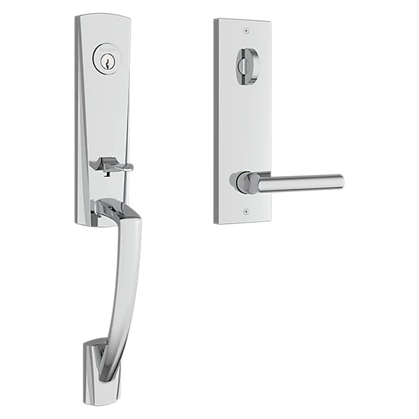 Baldwin - Reserve Collection - Tubular Entry Handlesets - Miami 3/4 Escutcheon Emergency Egress Handleset w/ Tube Lever & Contemporary Square Rose