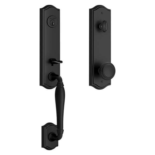 Baldwin - Reserve Collection - Tubular Entry Handlesets - New Hampshire 3/4 Escutcheon Emergency Egress Handleset w/ Traditional Knob & Traditional Arched Rose