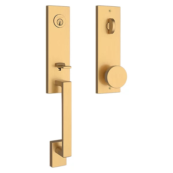 Baldwin - Reserve Collection - Tubular Entry Handlesets - Seattle 3/4 Escutcheon Emergency Egress Handleset w/ Contemporary Knob & Contemporary Square Rose