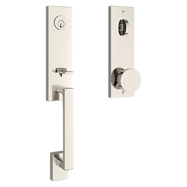 Baldwin - Reserve Collection - Tubular Entry Handlesets - Seattle 3/4 Escutcheon Emergency Egress Handleset w/ Contemporary Knob & Contemporary Square Rose