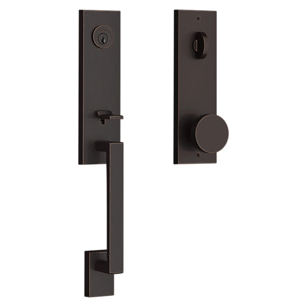 Baldwin - Reserve Collection - Tubular Entry Handlesets - Seattle 3/4 Escutcheon Emergency Egress Handleset w/ Contemporary Knob & Contemporary Square Rose