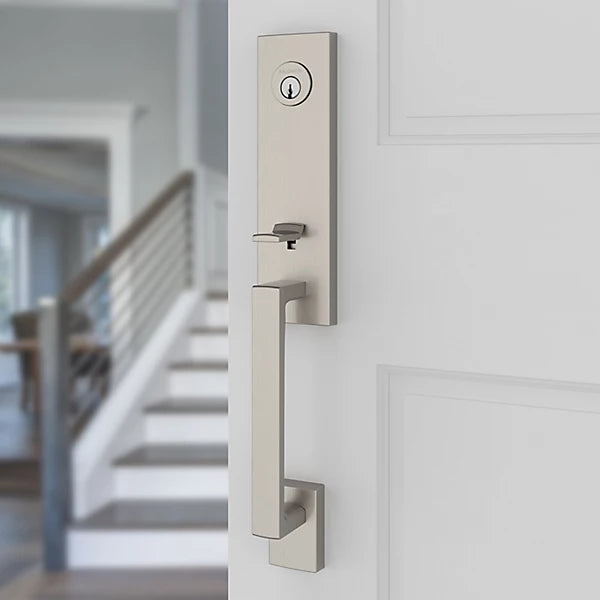 Baldwin - Reserve Collection - Tubular Entry Handlesets - Seattle 3/4 Escutcheon Emergency Egress Handleset w/ Contemporary Knob & Contemporary Square Rose