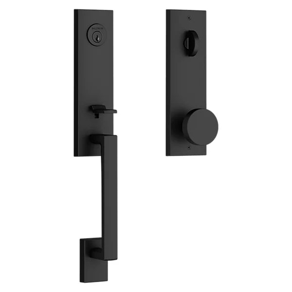 Baldwin - Reserve Collection - Tubular Entry Handlesets - Seattle 3/4 Escutcheon Emergency Egress Handleset w/ Contemporary Knob & Contemporary Square Rose