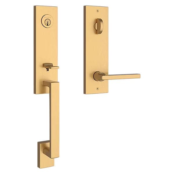 Baldwin - Reserve Collection - Tubular Entry Handlesets - Seattle 3/4 Escutcheon Emergency Egress Handleset w/ Square Lever & Contemporary Square Rose