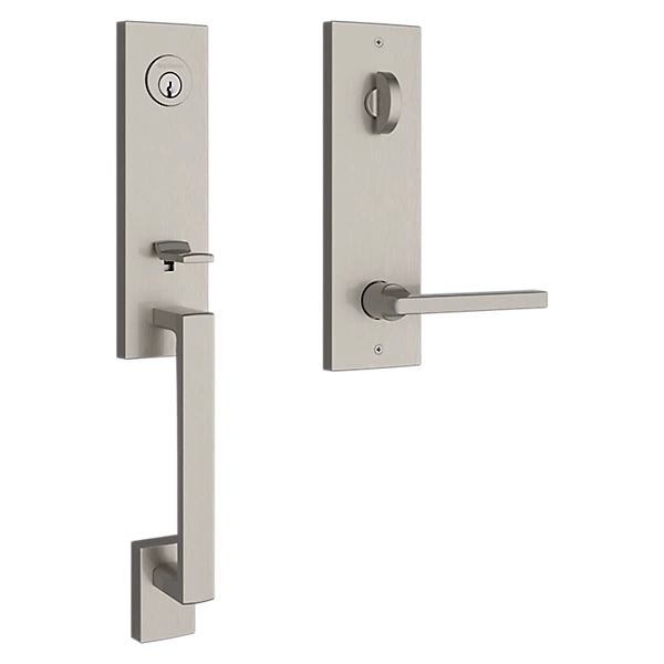 Baldwin - Reserve Collection - Tubular Entry Handlesets - Seattle 3/4 Escutcheon Emergency Egress Handleset w/ Square Lever & Contemporary Square Rose