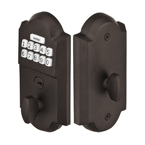 Emtek - Electronic Locksets - Sandcast Bronze Keypad Deadbolt