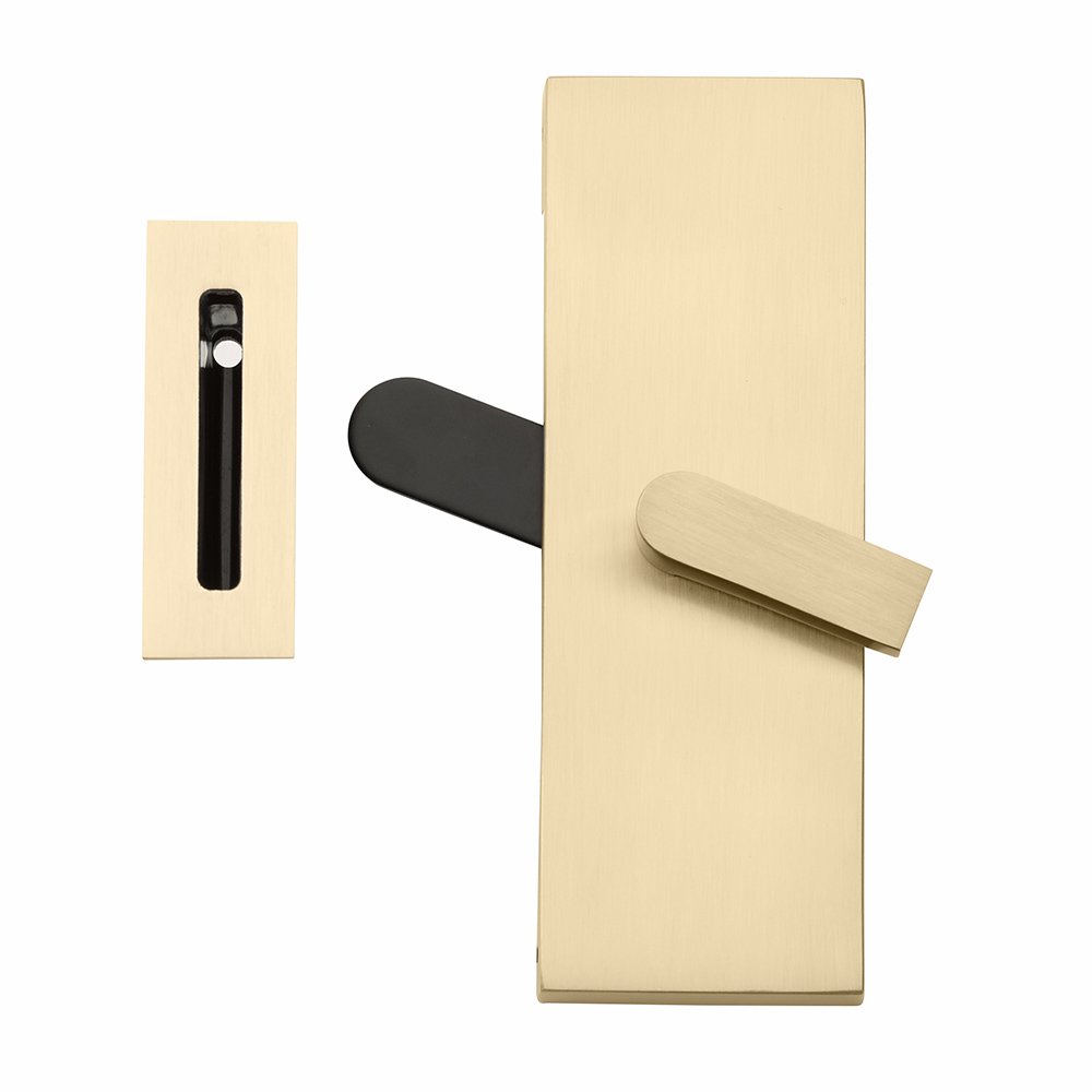 Emtek - Barn Door Hardware - Modern Rectangular Barn Door Privacy Lock With Strike