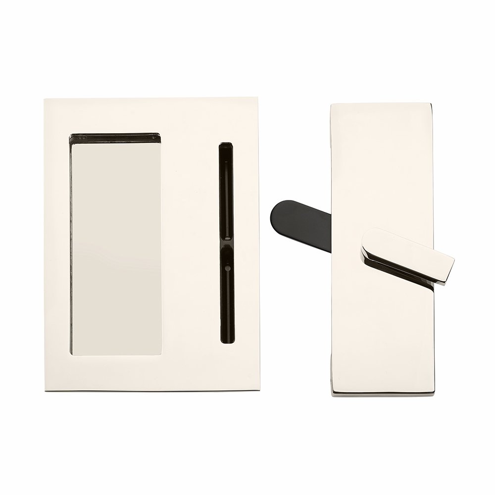 Emtek - Barn Door Hardware - Modern Rectangular Barn Door Privacy Lock And Flush Pull With Strike