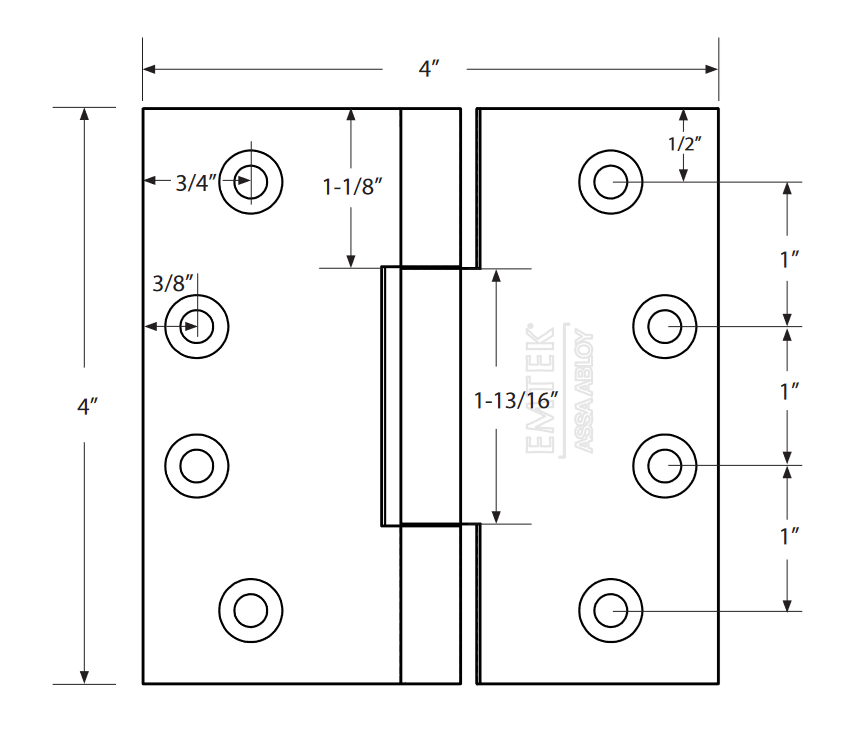 Emtek - Solid Brass Hinges - Heavy Duty Square Barrel Hinges (Pairs)