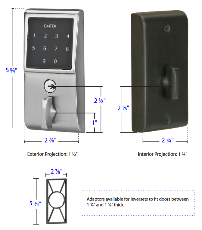 Emtek - Electronic Locksets - EMTouch Touchscreen Keypad Deadbolt