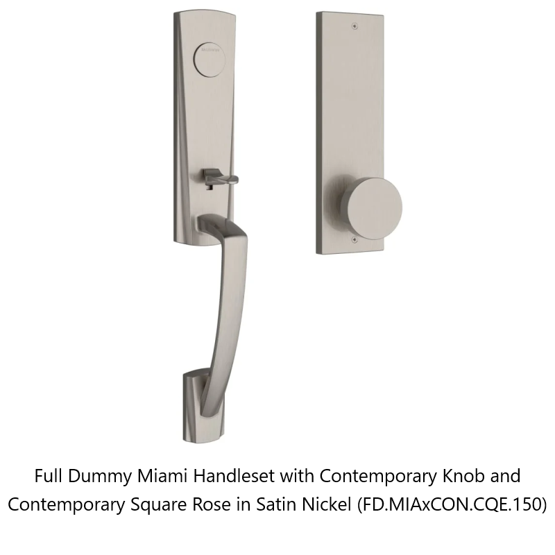Baldwin - Reserve Collection - Egress Handlesets - Miami 3/4 Escutcheon Tubular Entry Handleset with Interior Knob (Full Dummy)