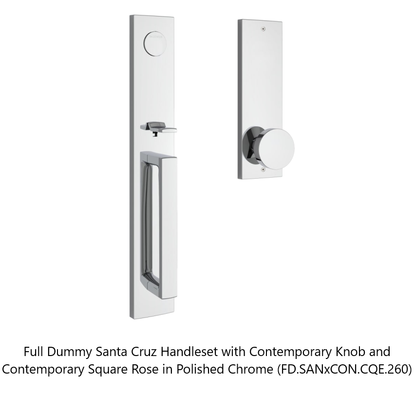 Baldwin - Reserve Collection - Egress Handlesets - Santa Cruz Full Escutcheon Tubular Entry Handleset with Interior Knob (Full Dummy)
