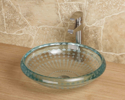 Lenova Sinks - Above Counter - GV-08 Glass Bathroom Sink - 17"