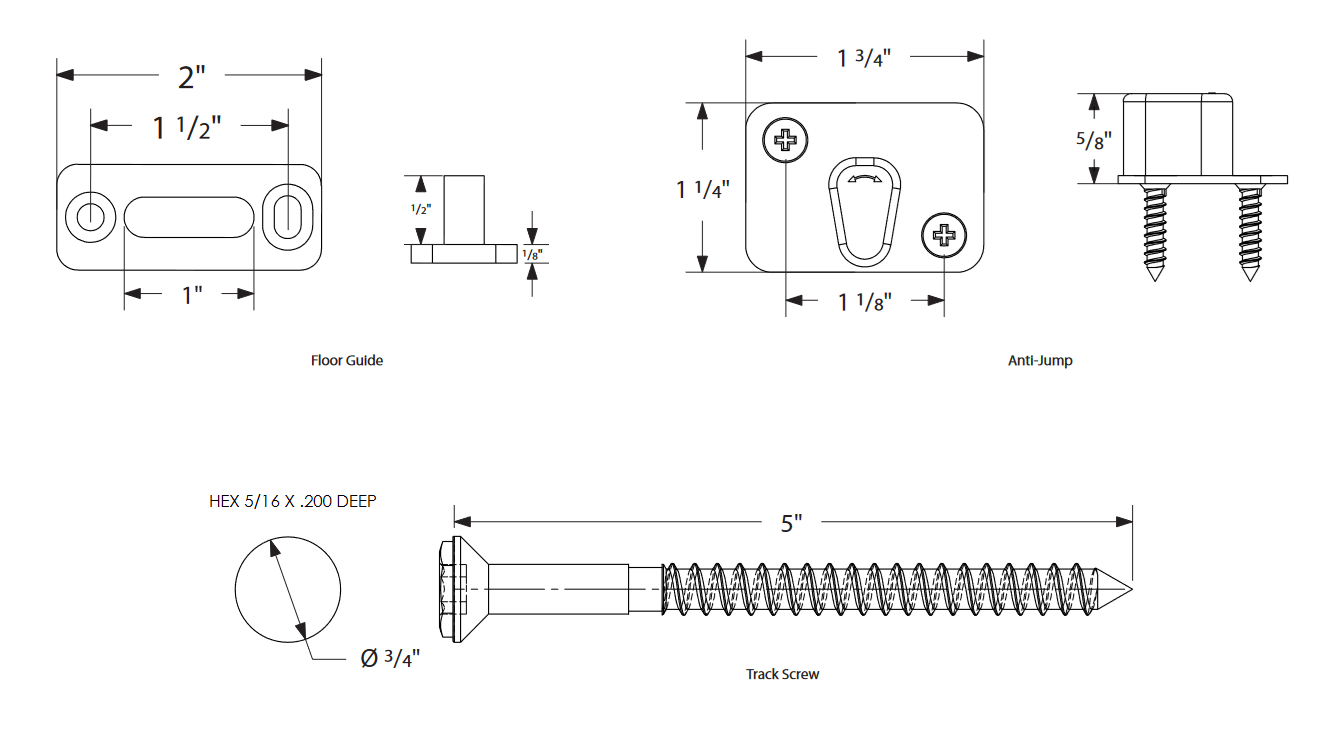 Emtek - Flat Track Sliding Barn Door Hardware - Classic Top Mount Hanger with Solid Wheel (Track Included)