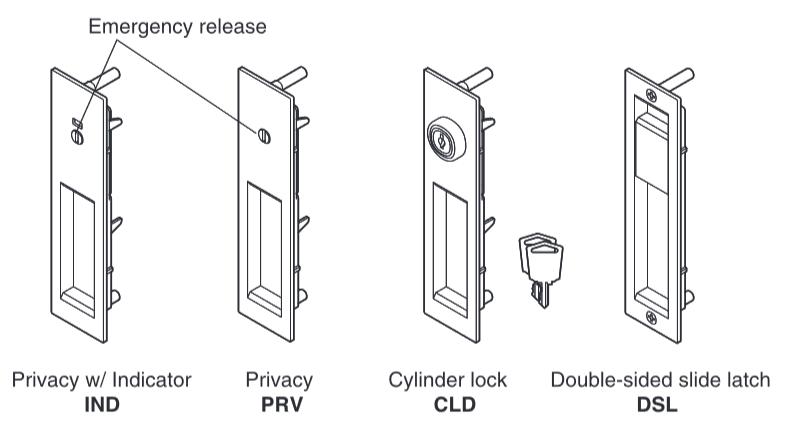 Sugatsune HC-3051 Sliding Door Latch (Polished Nickel)