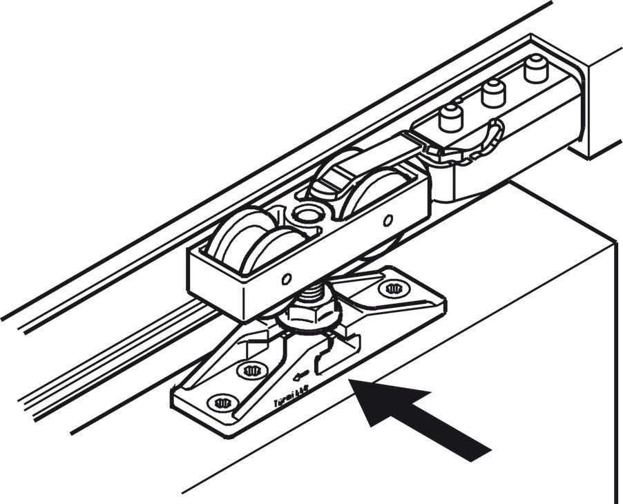 Hafele HAWA Junior 40/Z Sliding Door Hardware Set (Track NOT Included)