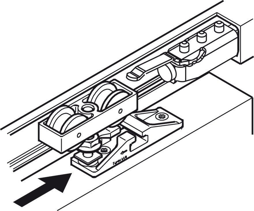 Hafele HAWA Junior 40/Z Sliding Door Hardware Set (Track NOT Included)